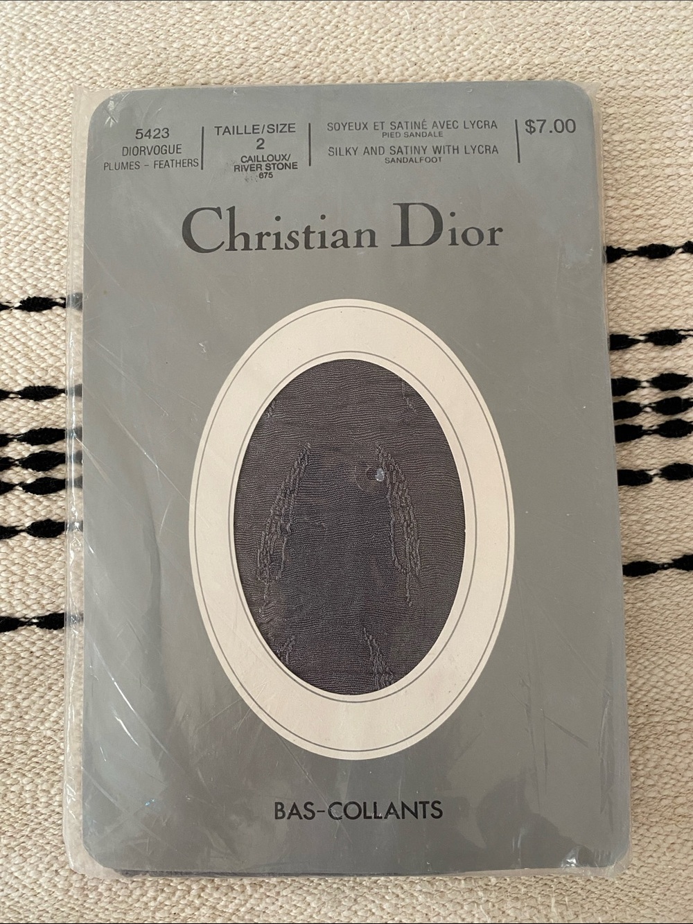 Vintage authentic Christian Dior pantyhose grey size 2 brand new sealed